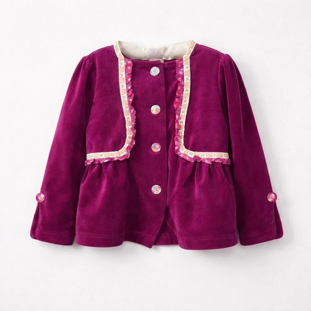 Matilda Jane Joslyn Purple velour jacket size 6